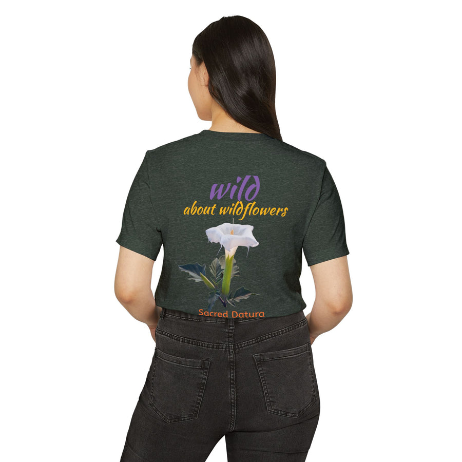 Sacred Datura Small Wildflower Unisex Recycled Organic T-Shirt