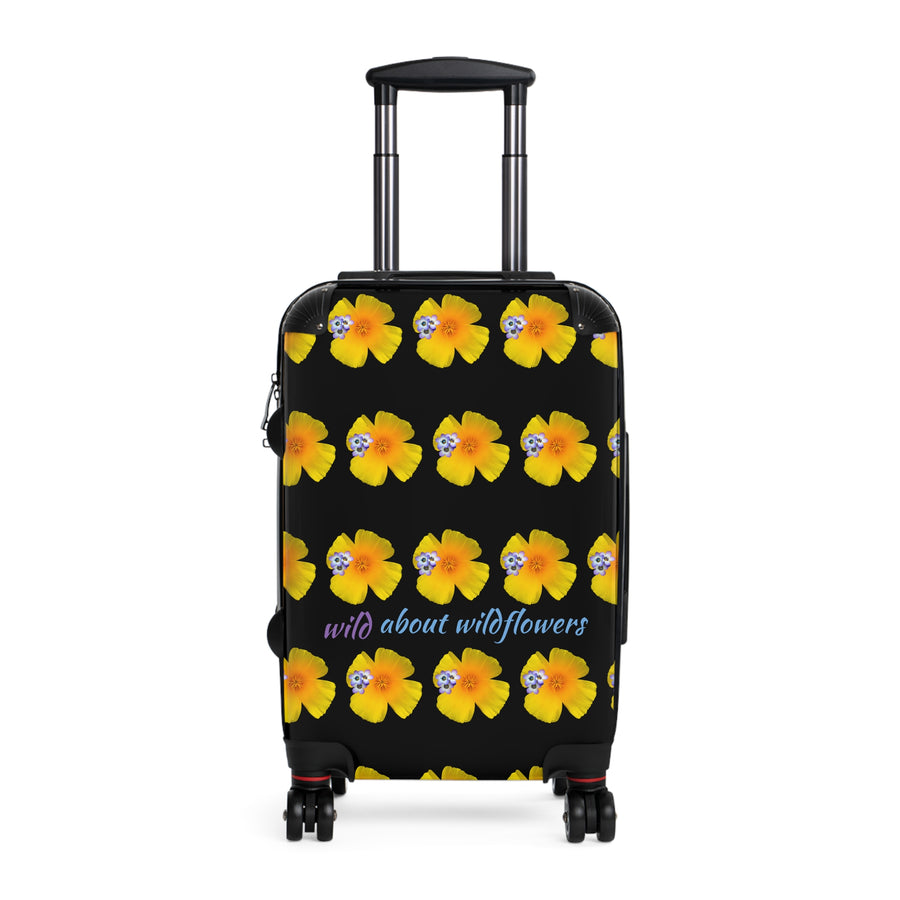 Suitcase - California Poppies & Gilias Black