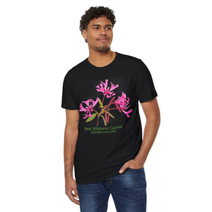 Red Ribbon Clarkia Wildflower Eco T-Shirt