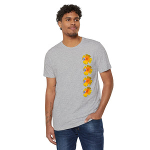 California Poppy & Bird's Eye Gilia Wildflower Stack #2 Unisex Recycled Organic T-Shirt