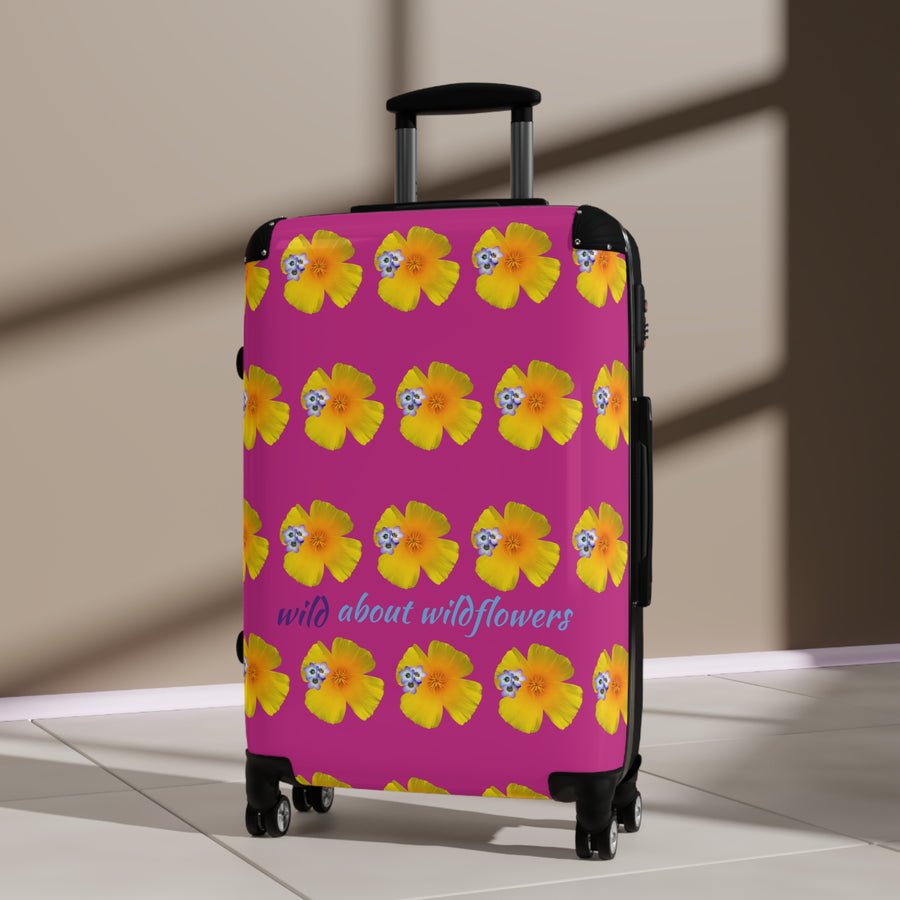 Suitcase - California Poppies & Gilias Pink