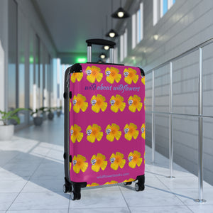 Suitcase - California Poppies & Gilias Pink