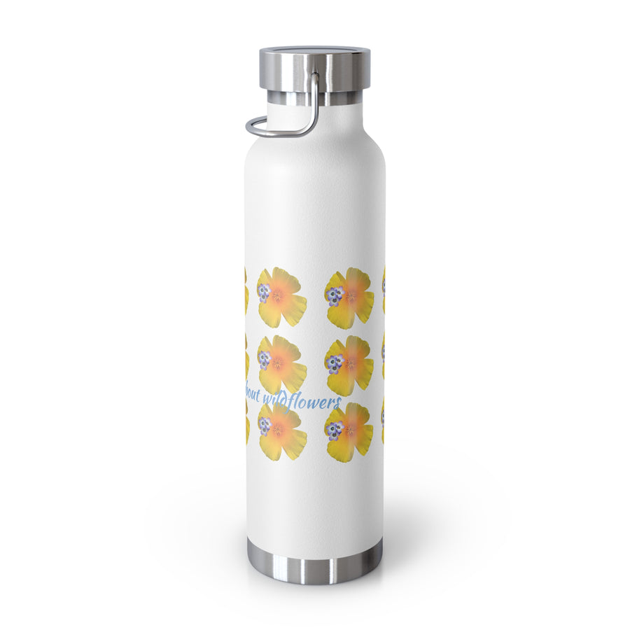 California Poppy Grid Copper Vacuum Insulated Bottle, 22oz