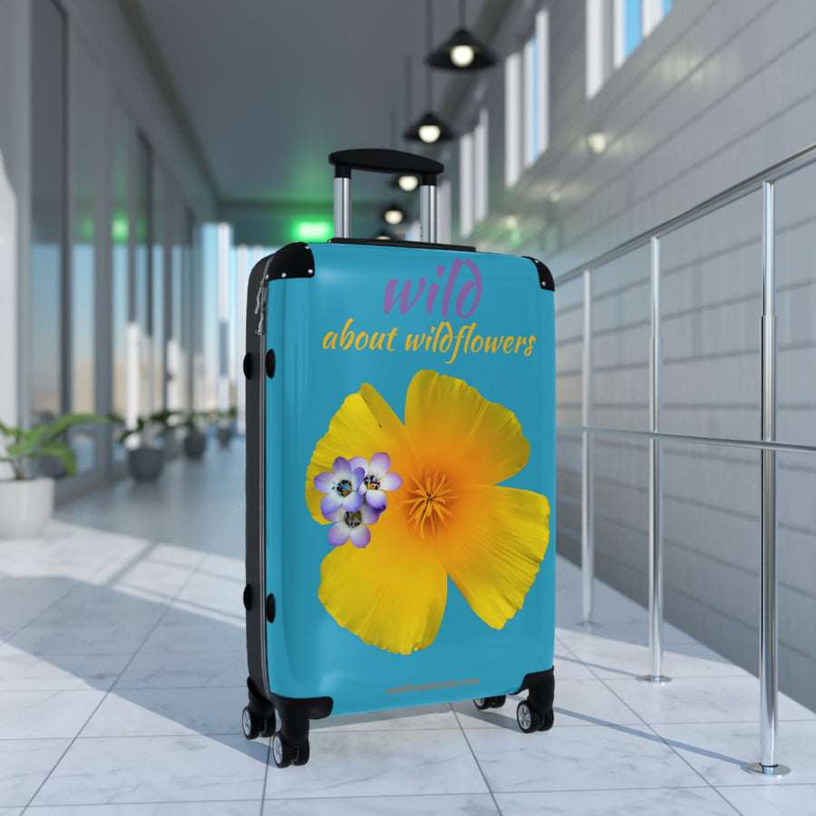 Suitcase - California Poppy & Gilia - Teal