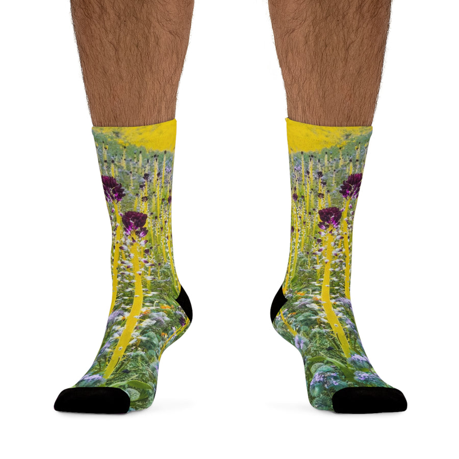 Desert Candle Wildflower Landscape Eco-friendly Socks