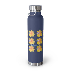 California Poppy Grid Copper Vacuum Insulated Bottle, 22oz