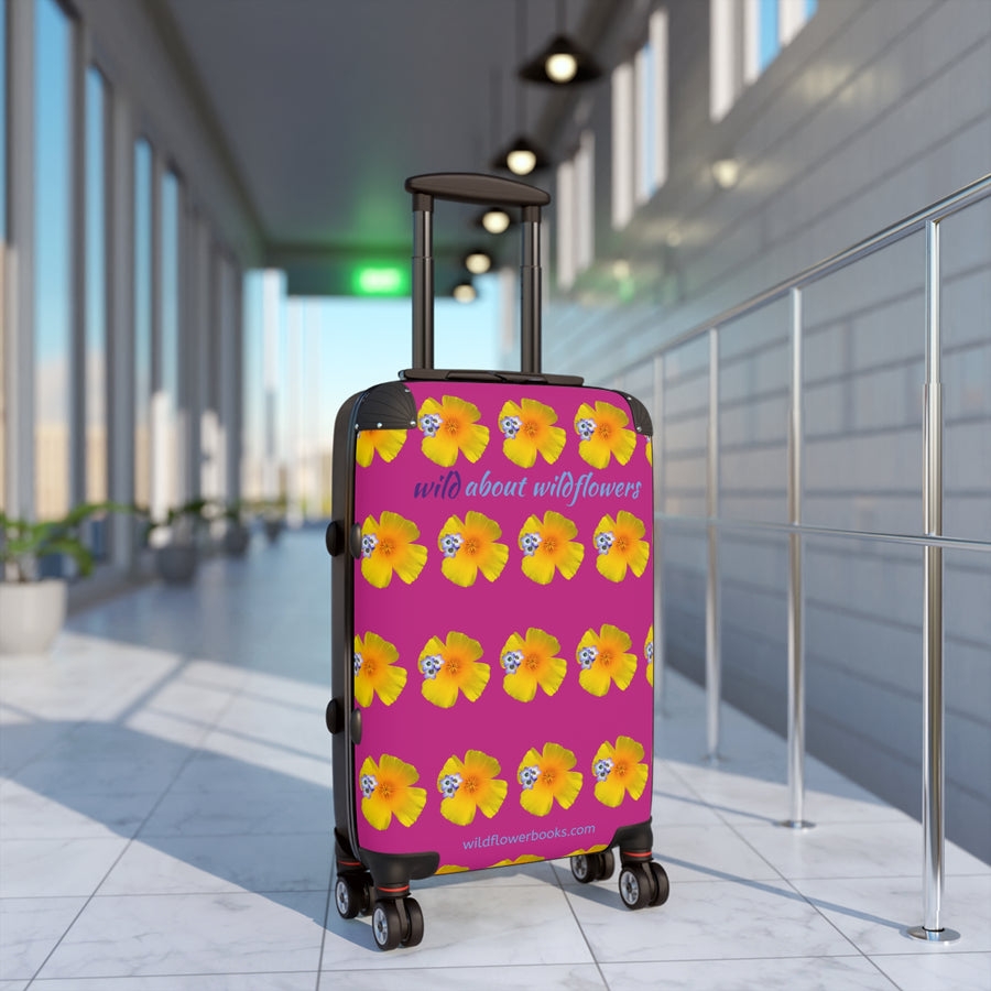 Suitcase - California Poppies & Gilias Pink