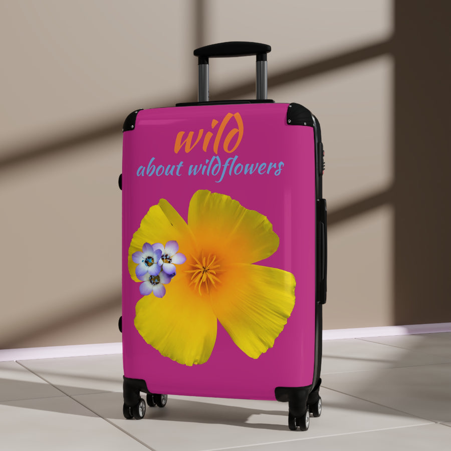 Suitcase  -California Poppy and Gilia - Magenta