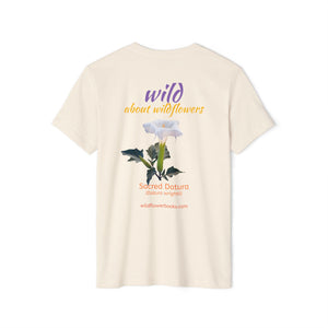 Sacred Datura Small Wildflower Unisex Recycled Organic T-Shirt